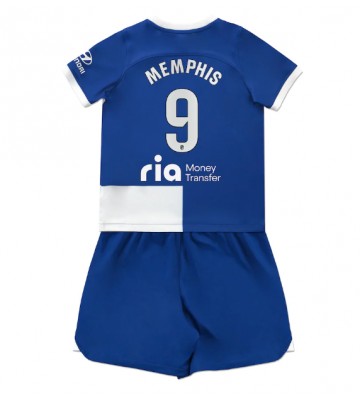 Atletico Madrid Memphis Depay #9 Replica Away Stadium Kit for Kids 2023-24 Short Sleeve (+ pants)